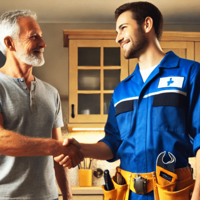 handshake between a homeowner and a plumber from Southside Plumbing of Omaha NE