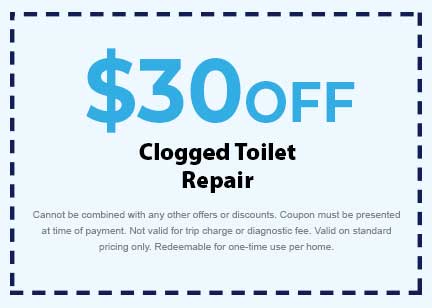 Discount for Clogged Toilet Repair