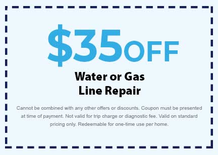 Discount for Water or Gas Line Repair